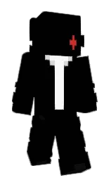 black and white Minecraft skin — Classic model — first worn by ThePolle