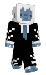 black and porcelain Minecraft skin — Classic model