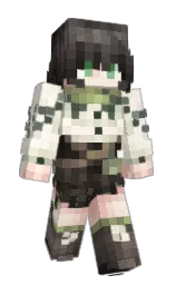 satin linen and ecru white Minecraft skin — Slim model — first worn by Suzukobell
