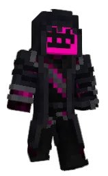 black and hollywood cerise Minecraft skin — Classic model — first worn by ___pink___