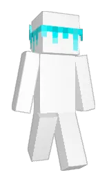 white and cyan / aqua Minecraft skin — Classic model — first worn by _Duyyyy_
