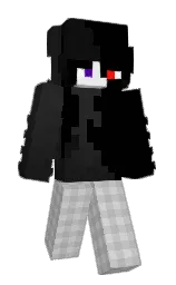 black and silver Minecraft skin — Slim model