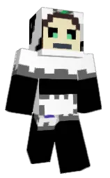 black and white Minecraft skin — Classic model — first worn by director35