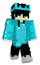 black and bright turquoise Minecraft skin — Classic model