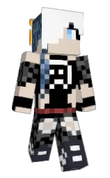 black and bone Minecraft skin — Slim model — first worn by ShadowKittyplayz