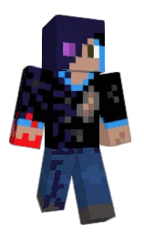 black and port gore Minecraft skin — Classic model — first worn by wojtimus