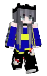 black and dark blue Minecraft skin — Slim model — first worn by NeyenG16xx