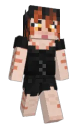 TamaraVR's Minecraft skin wearing the Purple Heart cape