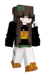 black and white Minecraft skin — Slim model — first worn by auflora