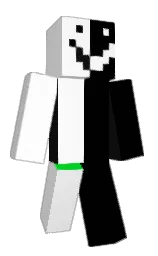 black and white Minecraft skin — Classic model — first worn by Cukinre14