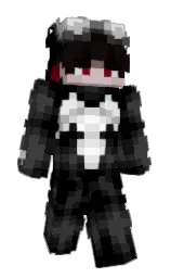 black and cod gray Minecraft skin — Slim model — first worn by lilBoRicci