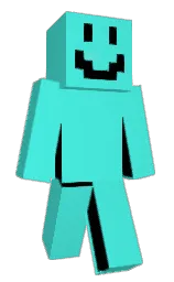 turquoise blue and black Minecraft skin — Classic model