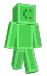 pastel green and black Minecraft skin — Classic model — first worn by gruglyshplat48