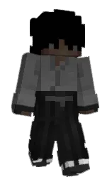 black and cod gray Minecraft skin — Slim model — first worn by xIceFirex