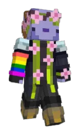 Bestflip's Minecraft skin wearing the Cherry Blossom cape