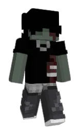 black and ship gray Minecraft skin — Slim model — first worn by kyuurro