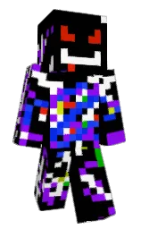black and electric violet Minecraft skin — Classic model
