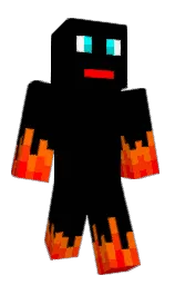 black and blaze orange Minecraft skin — Classic model