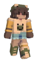 Jukiaa's Minecraft skin wearing the Purple Heart cape