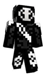 black and white Minecraft skin — Classic model