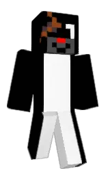 black and white Minecraft skin — Classic model — first worn by HardWator