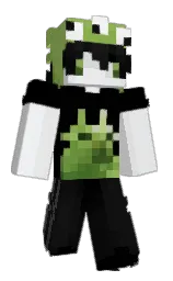 black and porcelain Minecraft skin — Classic model — first worn by Spooglino