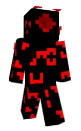 black and red Minecraft skin — Classic model