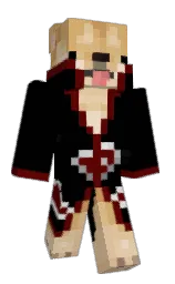 black and rustic red Minecraft skin — Classic model