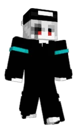 black and white Minecraft skin — Slim model