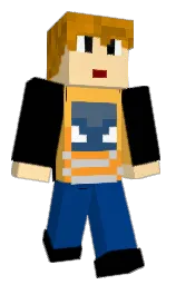 black and yellow orange Minecraft skin — Classic model