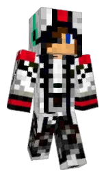 black and white Minecraft skin — Classic model — first worn by Hajduk_STEV0