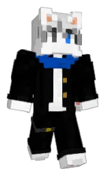 black and white Minecraft skin — Classic model
