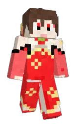peach cream and torch red Minecraft skin — Slim model — first worn by CXDL2333