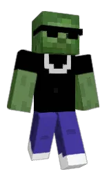 black and gigas Minecraft skin — Classic model — first worn by ZombiePaj