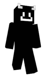 black and white Minecraft skin — Classic model — first worn by Itz_Makaron