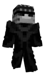 black and dove gray Minecraft skin — Slim model — first worn by Ayvax