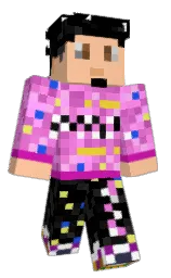 black and lavender magenta Minecraft skin — Classic model — first worn by mikl0365