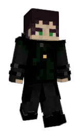 black and cod gray Minecraft skin — Slim model — first worn by darkeherobrine