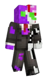 black and electric violet Minecraft skin — Slim model — first worn by TheFresure