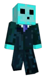 bright turquoise and elephant Minecraft skin — Classic model