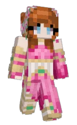 almond and carnation pink Minecraft skin — Slim model — first worn by DuckGoSplat