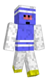 cornflower blue and white Minecraft skin — Classic model