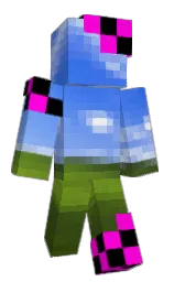 black and purple pizzazz Minecraft skin — Classic model