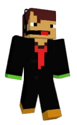 black and cedar Minecraft skin — Classic model — first worn by Blocktera