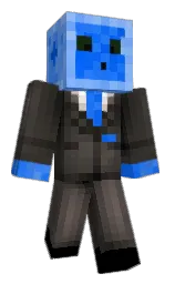 science blue and black Minecraft skin — Classic model