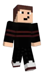 black and cod gray Minecraft skin — Classic model — first worn by LenniHD