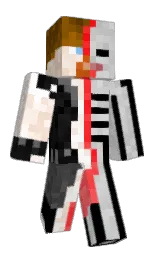 black and white Minecraft skin — Classic model