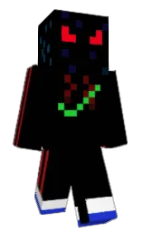 black and cardinal Minecraft skin — Classic model — first worn by LD7SIU