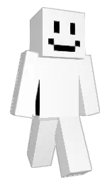 white and black Minecraft skin — Classic model — first worn by keyaaann