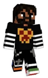 black and cod gray Minecraft skin — Classic model — first worn by Tomoki999
